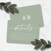 Detalles del Boda verde de hoja simple y elegante