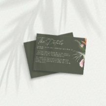 Detalles del Boda Verde Oscuro Floral Tropical