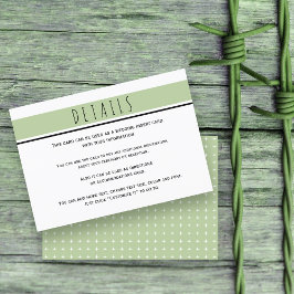Tarjeta De Recepción Detalles del boda verde sabio moderno