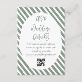 Tarjeta De Recepción Detalles del Boda verde simple
