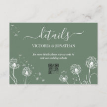 Detalles del Boda verde simple de flor de prado