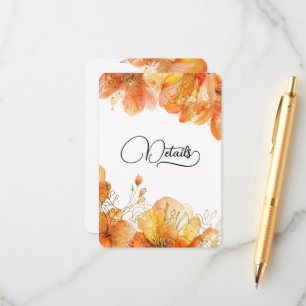 Tarjeta De Recepción Detalles del Boda Verona Sunset Blooms Gold