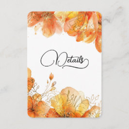 Tarjeta De Recepción Detalles del Boda Verona Sunset Floral Gold