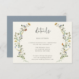 Tarjeta De Recepción Detalles del Boda Wild Meadow Wreath