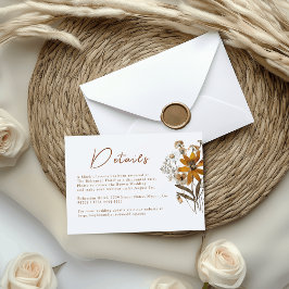 Tarjeta De Recepción Detalles del Boda Wildflower Boho