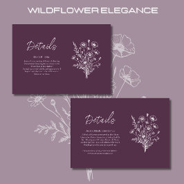 Tarjeta De Recepción Detalles del Boda Wildflower Elegance-