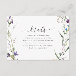 Tarjeta De Recepción Detalles del Boda Wildflower Wreath