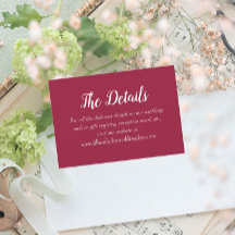 Detalles del Boda Wine Red Simple Style