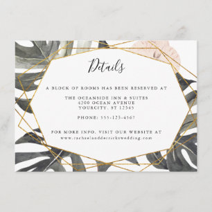 Tarjeta De Recepción Detalles del Boho Boda Geométrico Floral Tropical