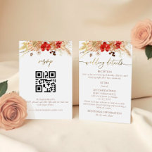 Detalles del Boho Floral Boda | RSVP | Código QR