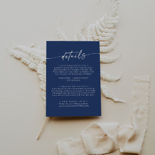 Tarjeta De Recepción Detalles del Boho Moda Royal Blue Boda