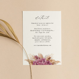 Tarjeta De Recepción Detalles del Boho morado floral 2