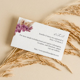 Tarjeta De Recepción Detalles del Boho Purple Floral