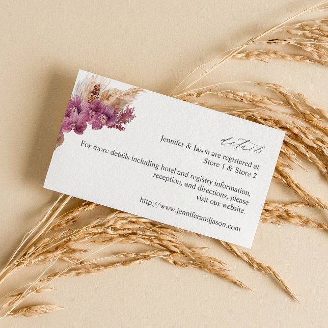Tarjeta De Recepción Detalles del Boho Purple Floral (Subido por el creador)