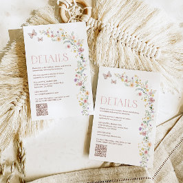 Tarjeta De Recepción Detalles del caprichoso Boda de flores silvestres