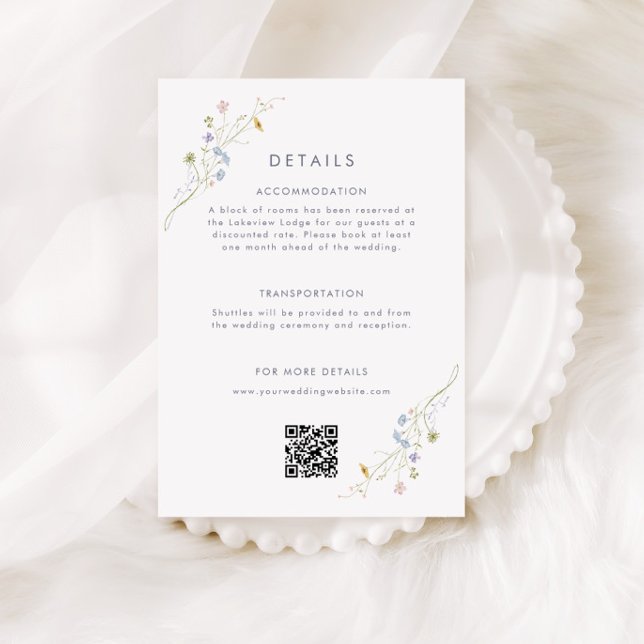 Tarjeta De Recepción Detalles del caprichoso Boda de flores silvestres  (Subido por el creador)