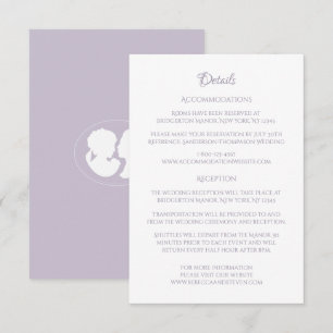 Tarjeta De Recepción Detalles del clásico Cameo Regency Purple Boda