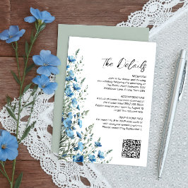Tarjeta De Recepción Detalles del código QR de flores silvestres boho D