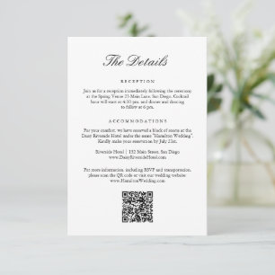 Tarjeta De Recepción Detalles del código QR de la boda del blasón de mo