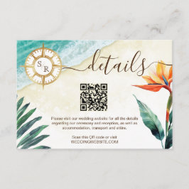 Tarjeta De Recepción Detalles del código QR de la compás de pasaportes 