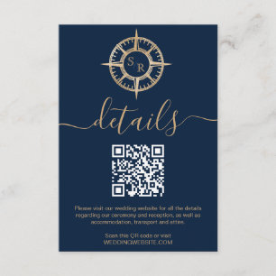 Tarjeta De Recepción Detalles del código QR de la compás de Passport de