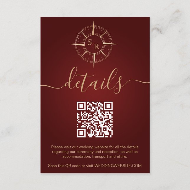 Tarjeta De Recepción Detalles del código QR de la compás de Passport de (Anverso)