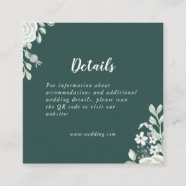 Tarjeta De Recepción Detalles del código QR de la hoja verde