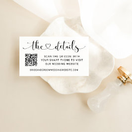 Tarjeta De Recepción Detalles del código QR del Boda de guiones moderno