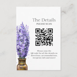Tarjeta De Recepción Detalles del código QR del Boda floral moderno Lav