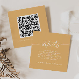 Tarjeta De Recepción Detalles del código QR del Boda Marigold Moda Boho