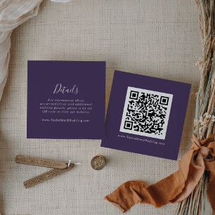 Tarjeta De Recepción Detalles del código QR del Plum de coordenadas de 