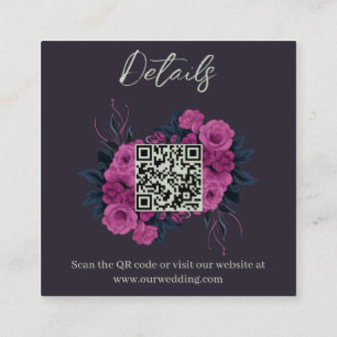 Tarjeta De Recepción Detalles del código QR para los amantes góticos de