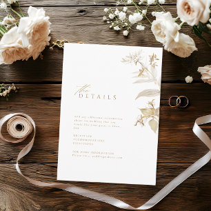 Tarjeta De Recepción Detalles del elegante Boda botánico floral de oro