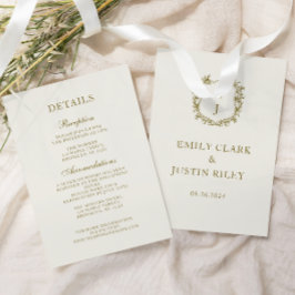 Tarjeta De Recepción Detalles del elegante Boda clásico del Monograma D