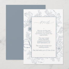 Tarjeta De Recepción Detalles del elegante Boda de arte de la línea flo
