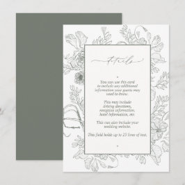 Tarjeta De Recepción Detalles del elegante Boda de arte de la Línea Ver