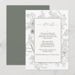 Tarjeta De Recepción Detalles del elegante Boda de arte de la Línea Ver