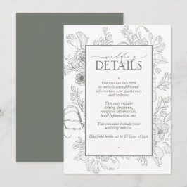 Tarjeta De Recepción Detalles del elegante Boda de arte de la Línea Ver