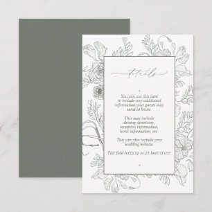 Tarjeta De Recepción Detalles del elegante Boda de arte de la Línea Ver