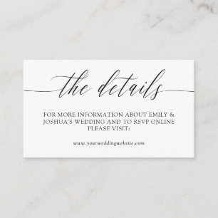 Tarjeta De Recepción Detalles del elegante Boda de caligrafía Minimalis