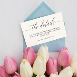 Tarjeta De Recepción Detalles del elegante Boda de caligrafía Minimalis