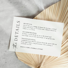 Tarjeta De Recepción Detalles del elegante Boda de caligrafía Minimalis