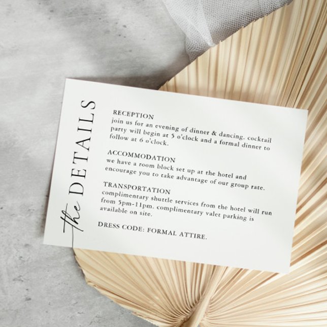 Tarjeta De Recepción Detalles del elegante Boda de caligrafía Minimalis (Subido por el creador)