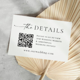 Tarjeta De Recepción Detalles del elegante Boda de caligrafía Minimalis