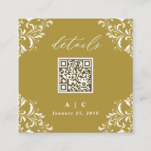 Detalles del elegante Boda de código QR Gold