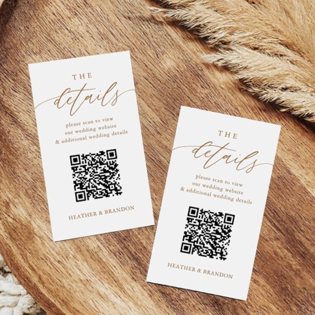Tarjeta De Recepción Detalles del elegante Boda de código QR Gold (Subido por el creador)
