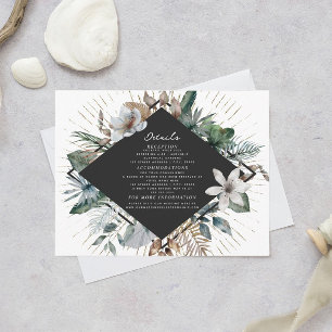 Tarjeta De Recepción Detalles del elegante Boda de diamantes botánicos