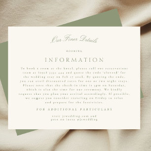 Tarjeta De Recepción Detalles del elegante Boda de escritura de crema v