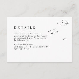 Tarjeta De Recepción Detalles del elegante Boda del cielo tropical