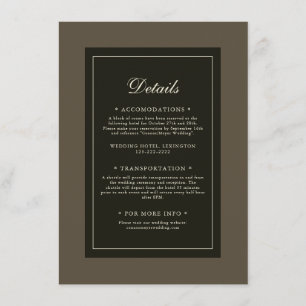 Tarjeta De Recepción Detalles del elegante Boda del otoño marrón clásic
